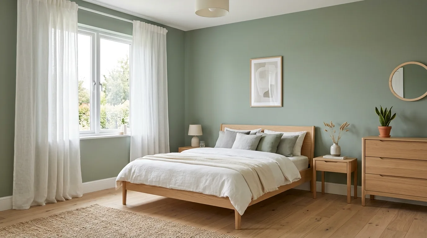 Use ocean inspired art without making it literal inspiration for a coastal bedroom.